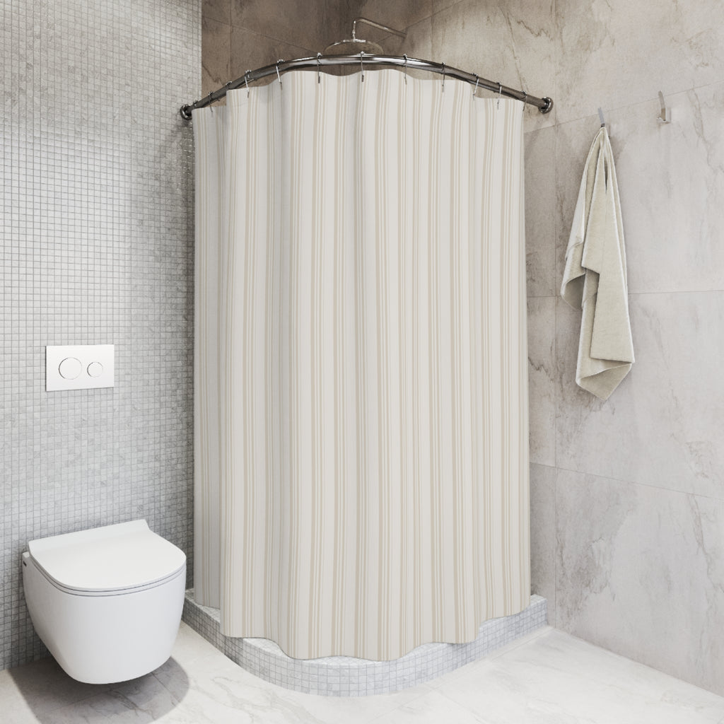 Ivory Tone-on-Tone Striped Shower Curtain