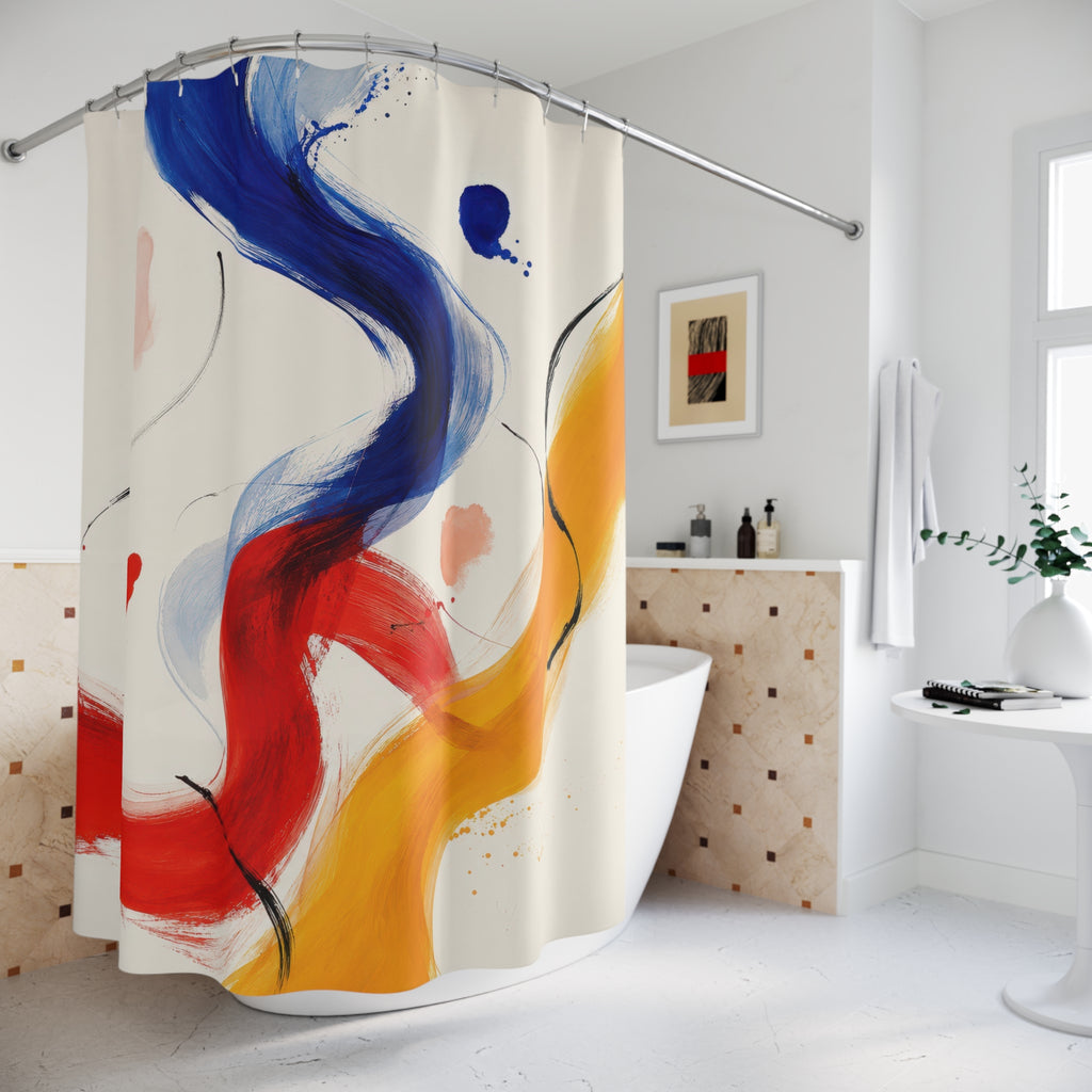 Chromatic Ribbon Designer Shower Curtain