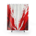 White Abstract Brushstroke Shower Curtain