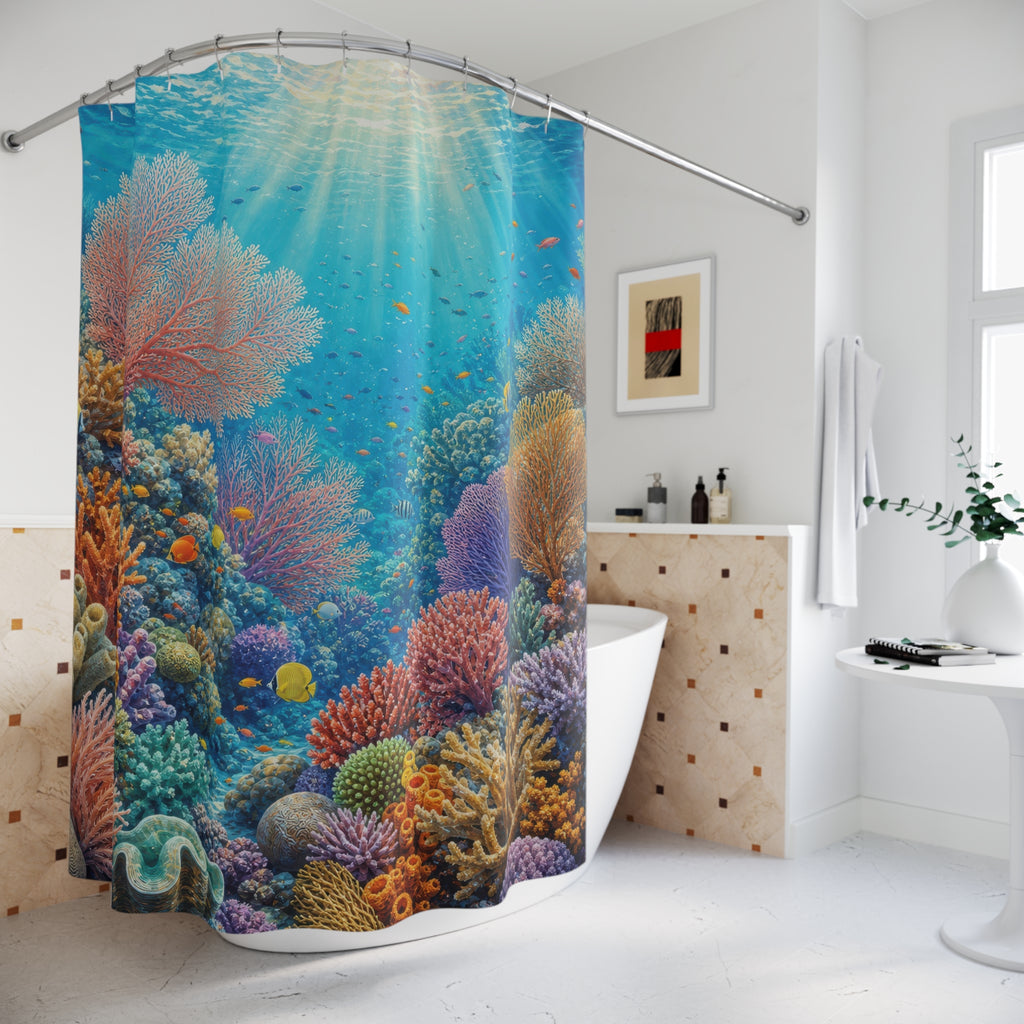 Coral Reef Sunlit Garden Shower Curtain