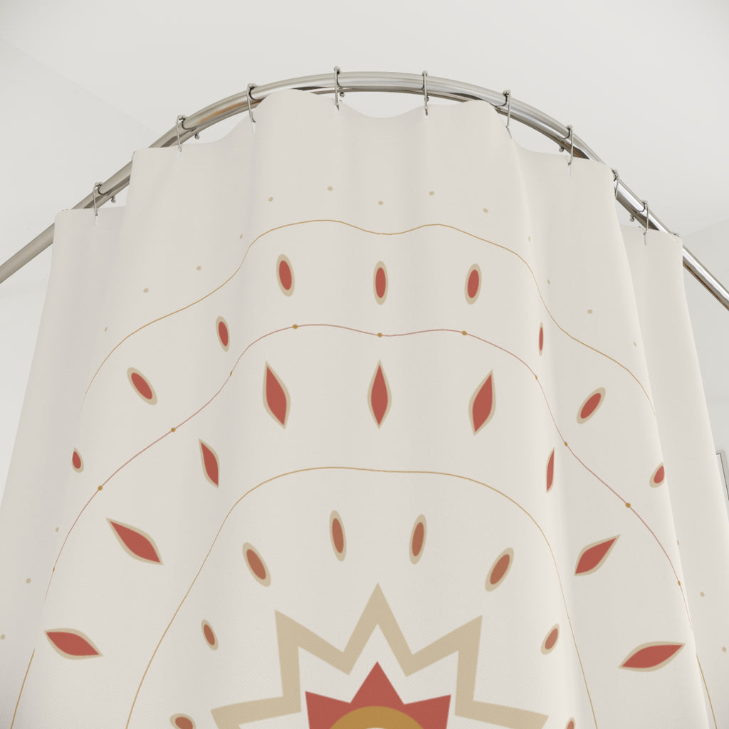 Sunset Mandala Shower Curtain – Coral & Amber