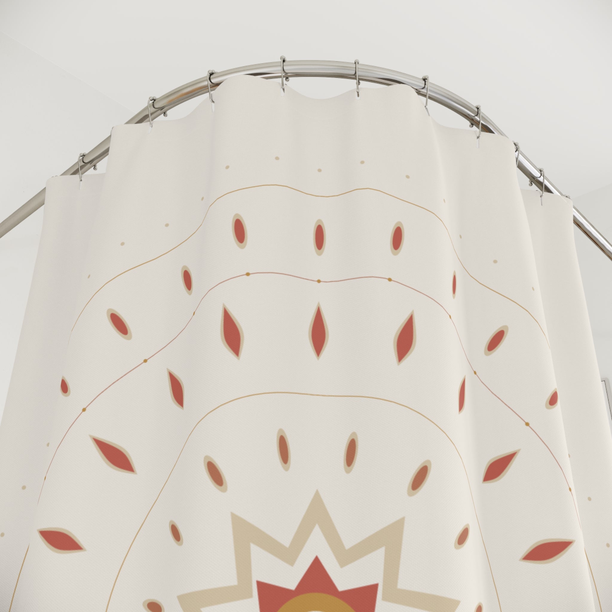 Sunset Mandala Shower Curtain – Coral & Amber