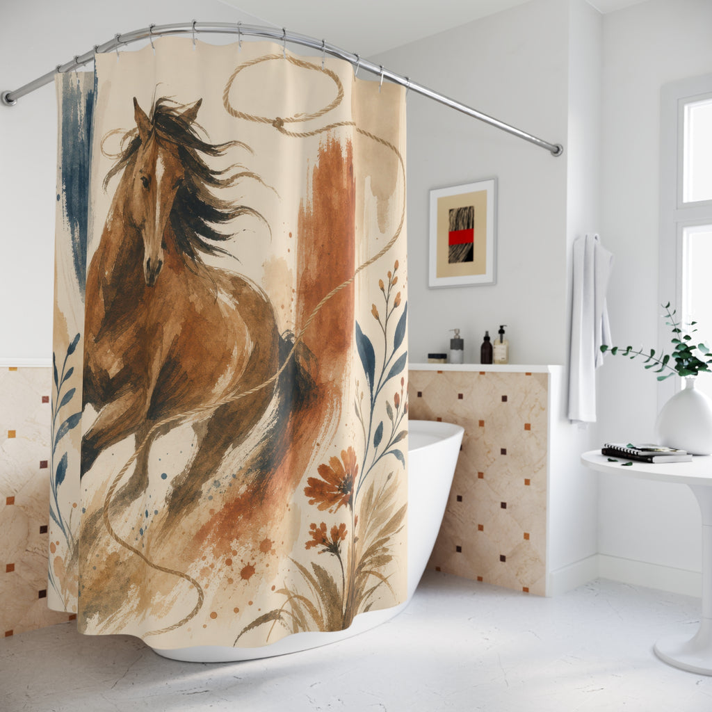Western Ranch Horse Shower Curtain
