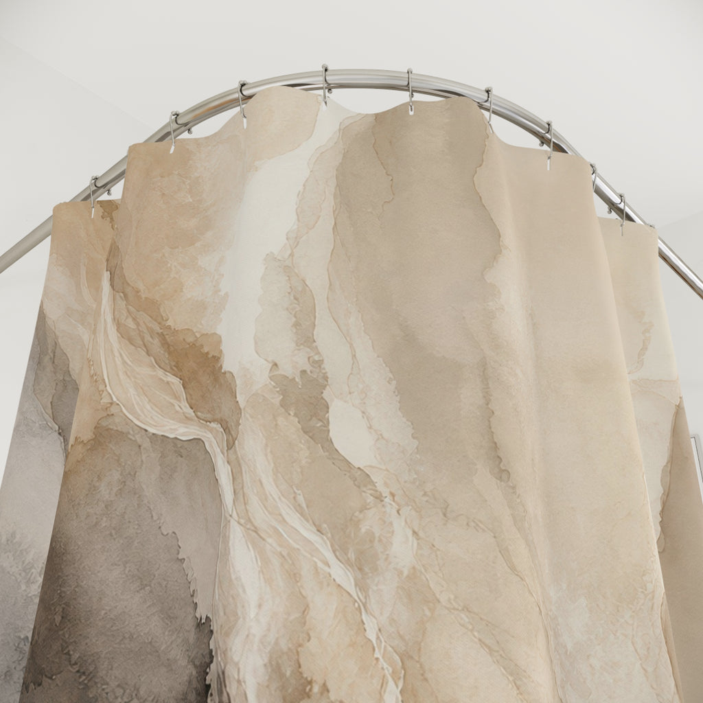 Neutral Mineral Watercolor Shower Curtain