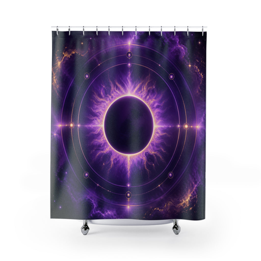 Purple Eclipse Halo Shower Curtain