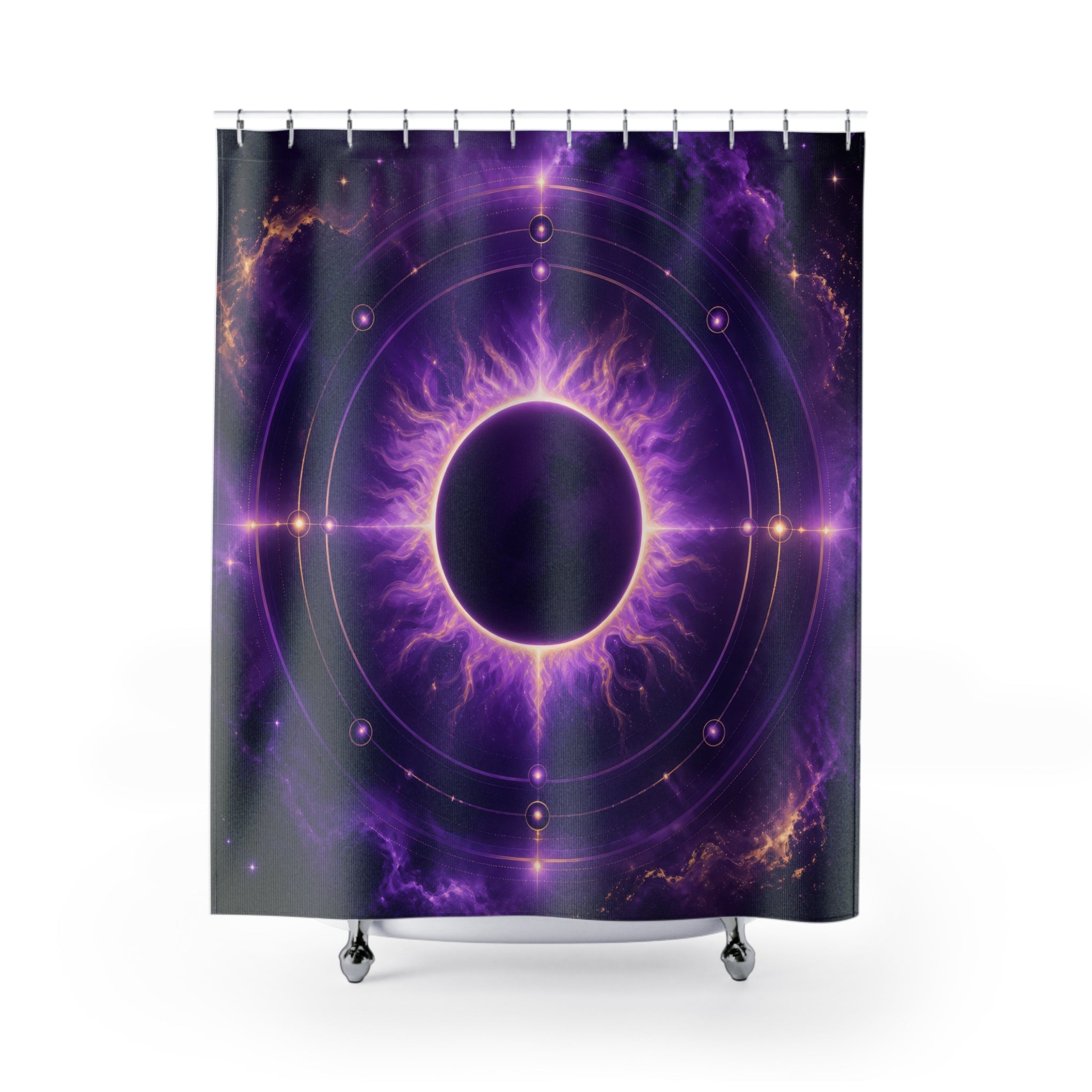 Purple Eclipse Halo Shower Curtain