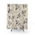 Black Pine Needle Sprig Shower Curtain