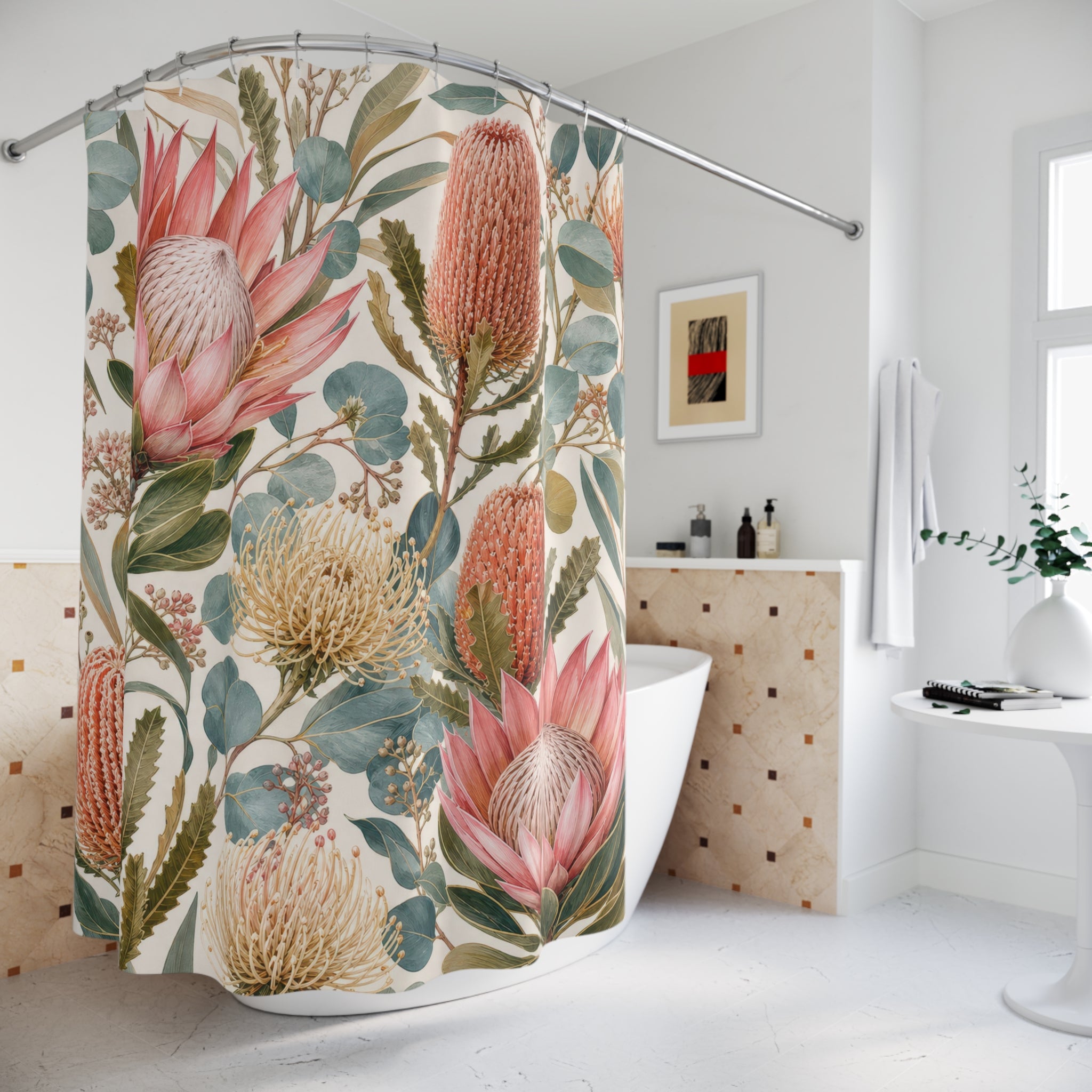 Protea Eucalyptus Shower Curtain