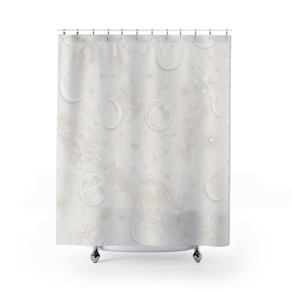 White Celestial Pearl Shower Curtain