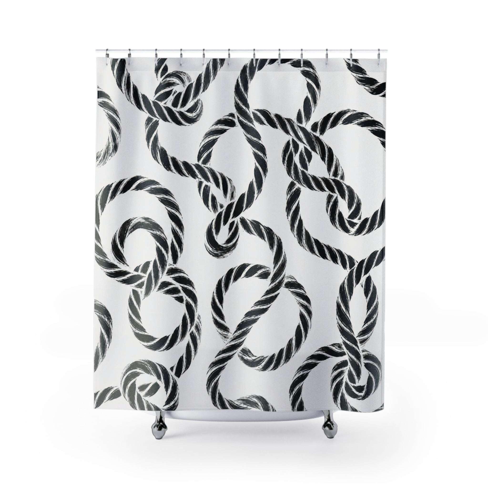 Black White Rope Shower Curtain