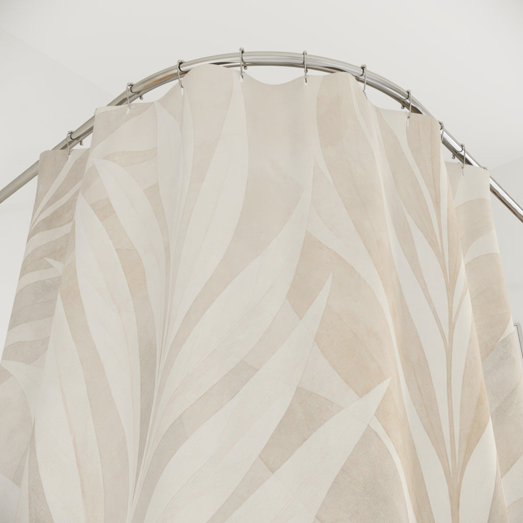 Large Cream Botanical Shower Curtain
