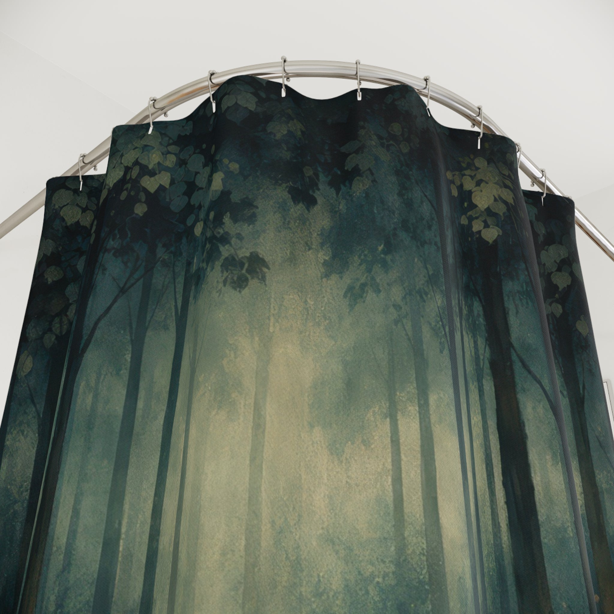 Moody Forest Floral Shower Curtain – Dark Botanical