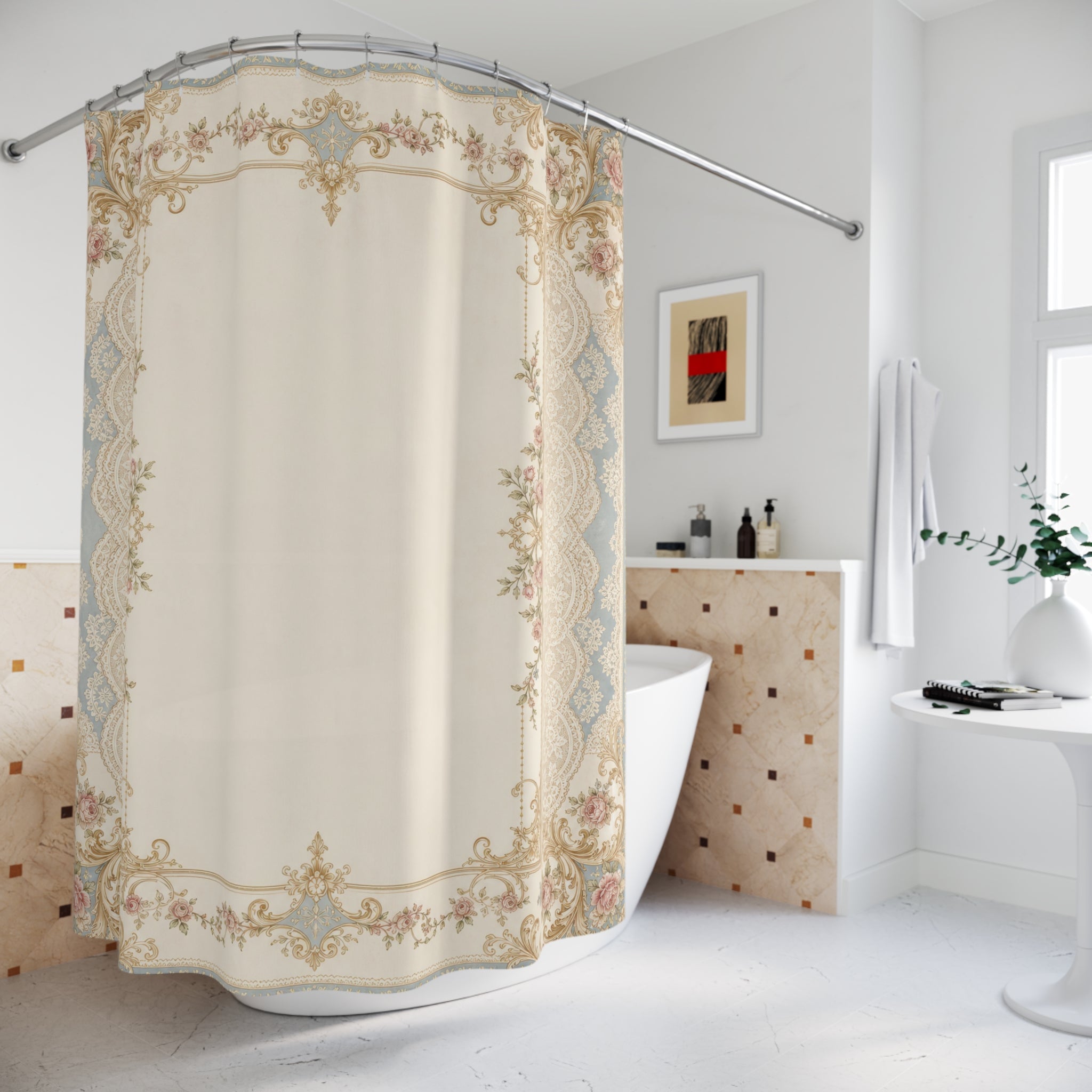 Edwardian Border Shower Curtain