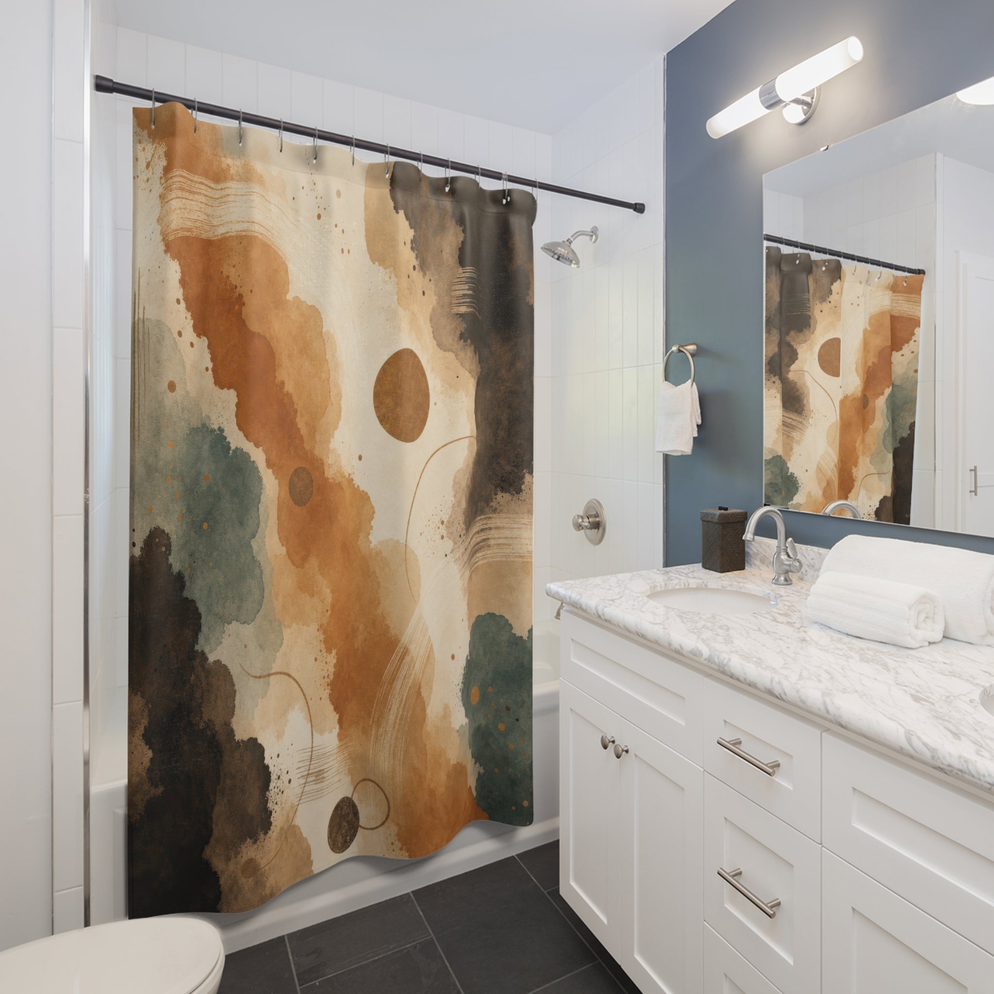Bronze Black Shower Curtain