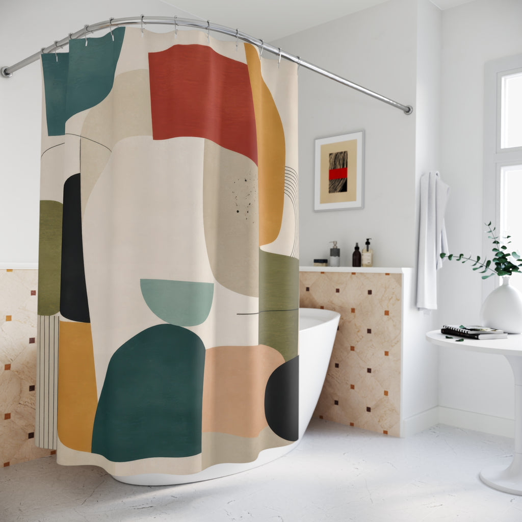 Geometric Abstract Shower Curtain