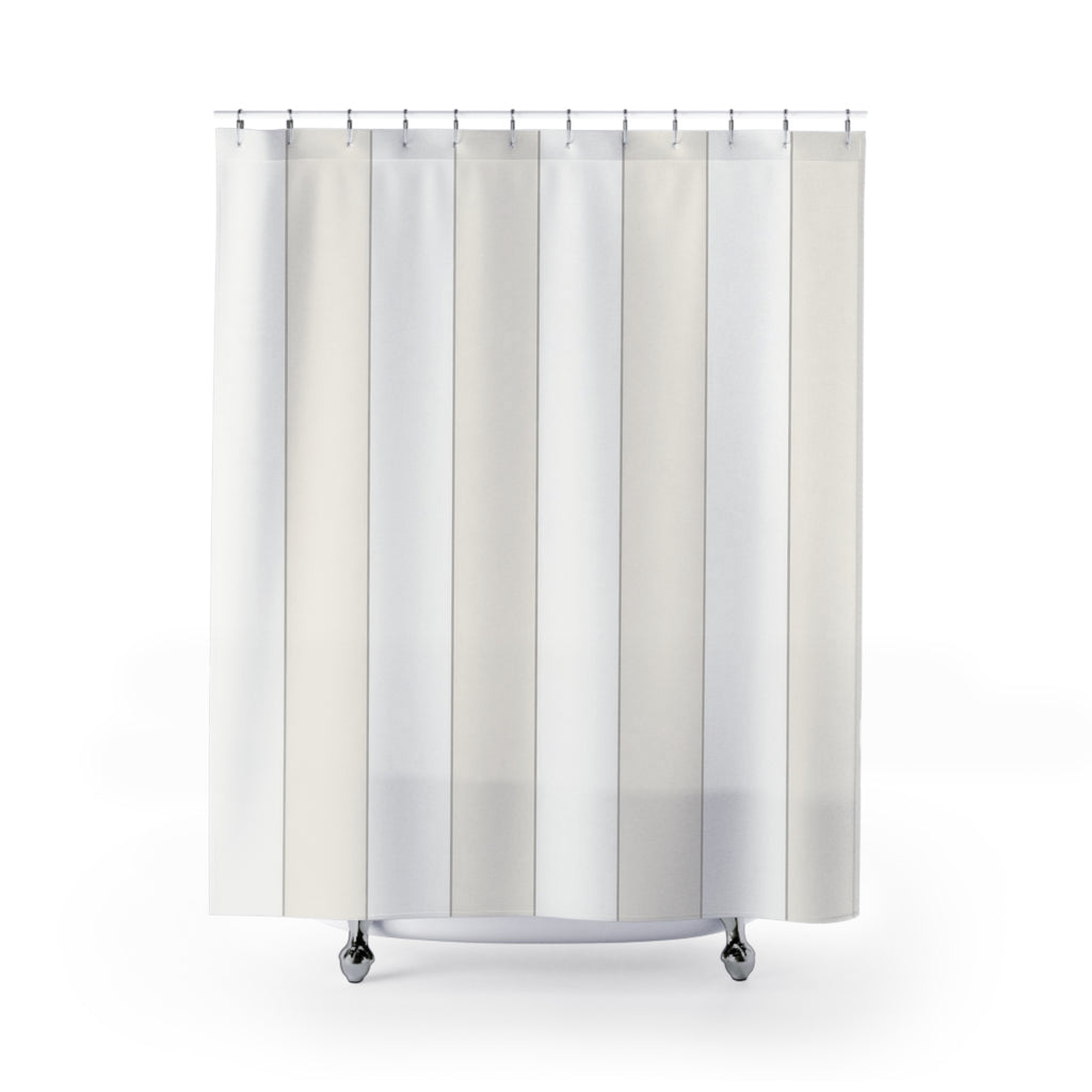 Ivory Beige Wide Stripe Shower Curtain