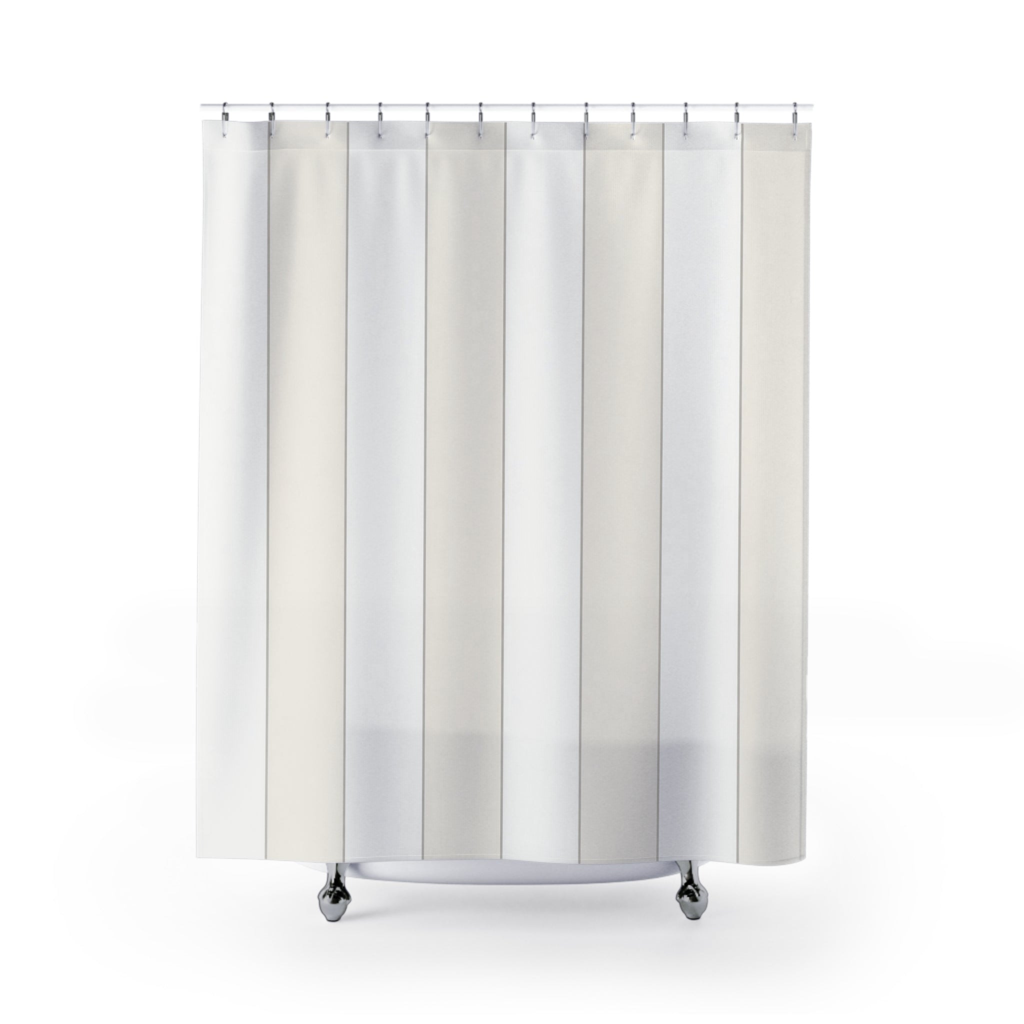 Ivory Beige Wide Stripe Shower Curtain