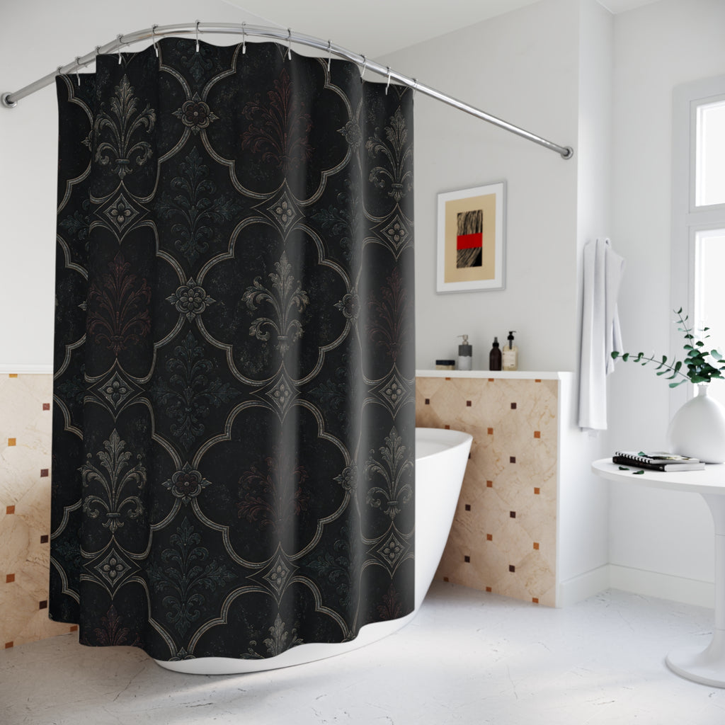 Gothic Quatrefoil Tile Shower Curtain