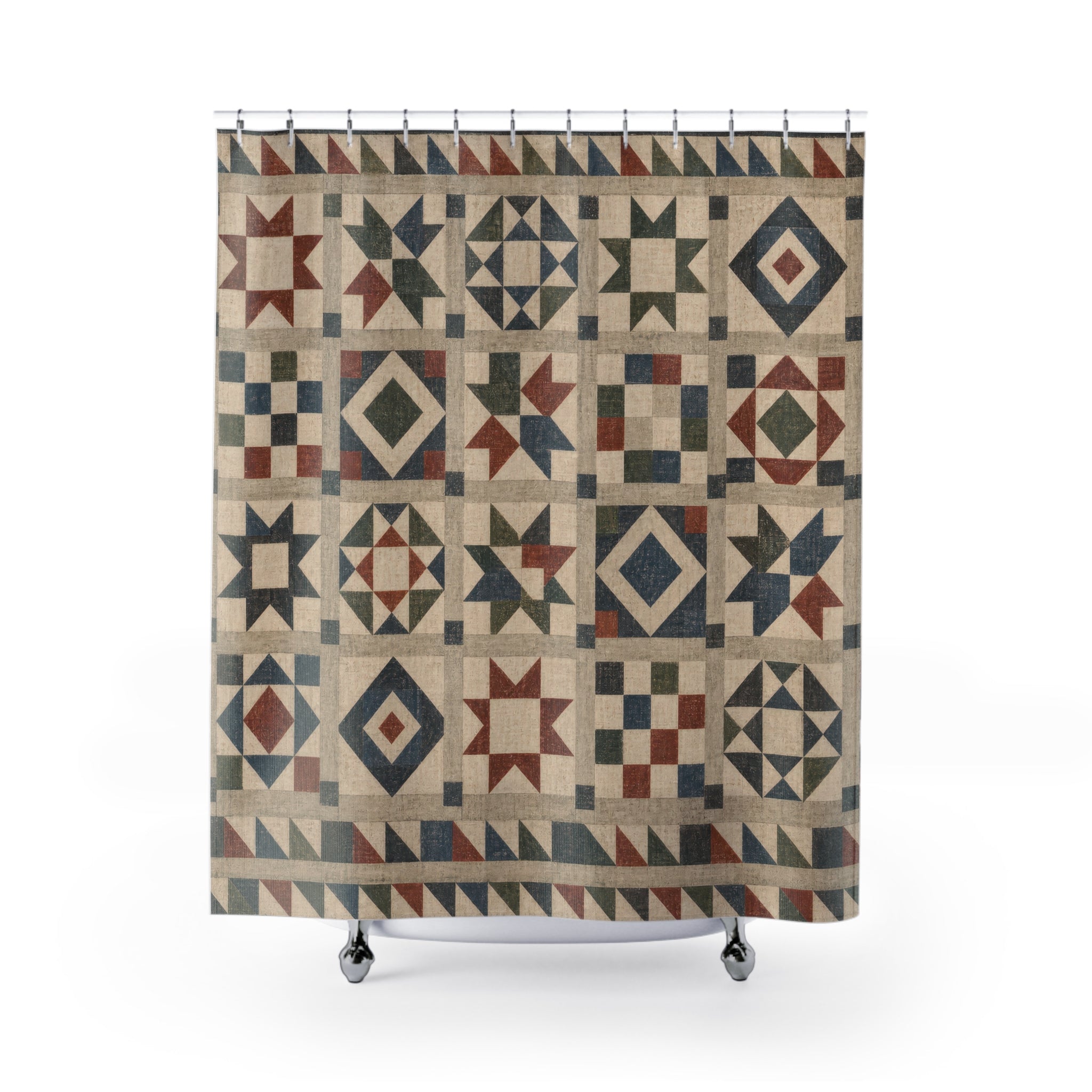 Patchwork Star Quilt Shower Curtain