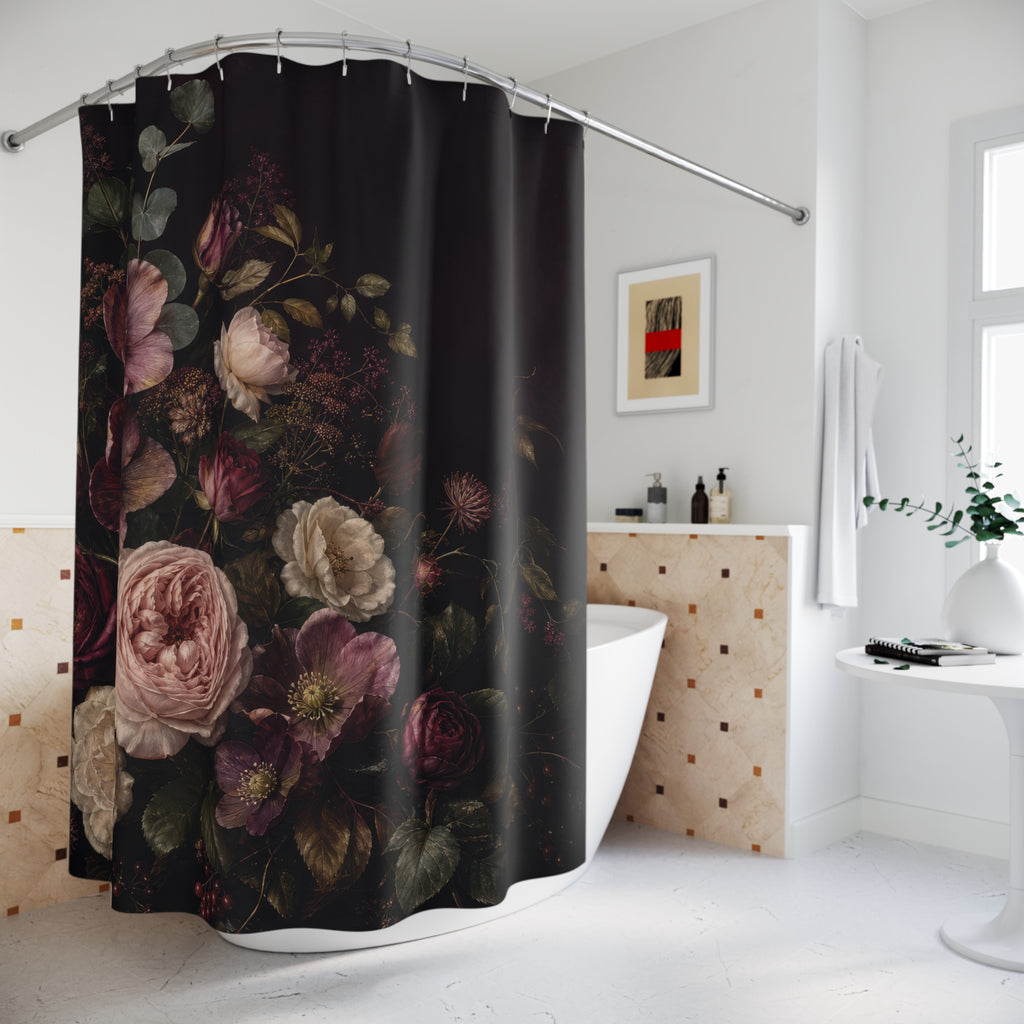 Velvet Night Floral Shower Curtain