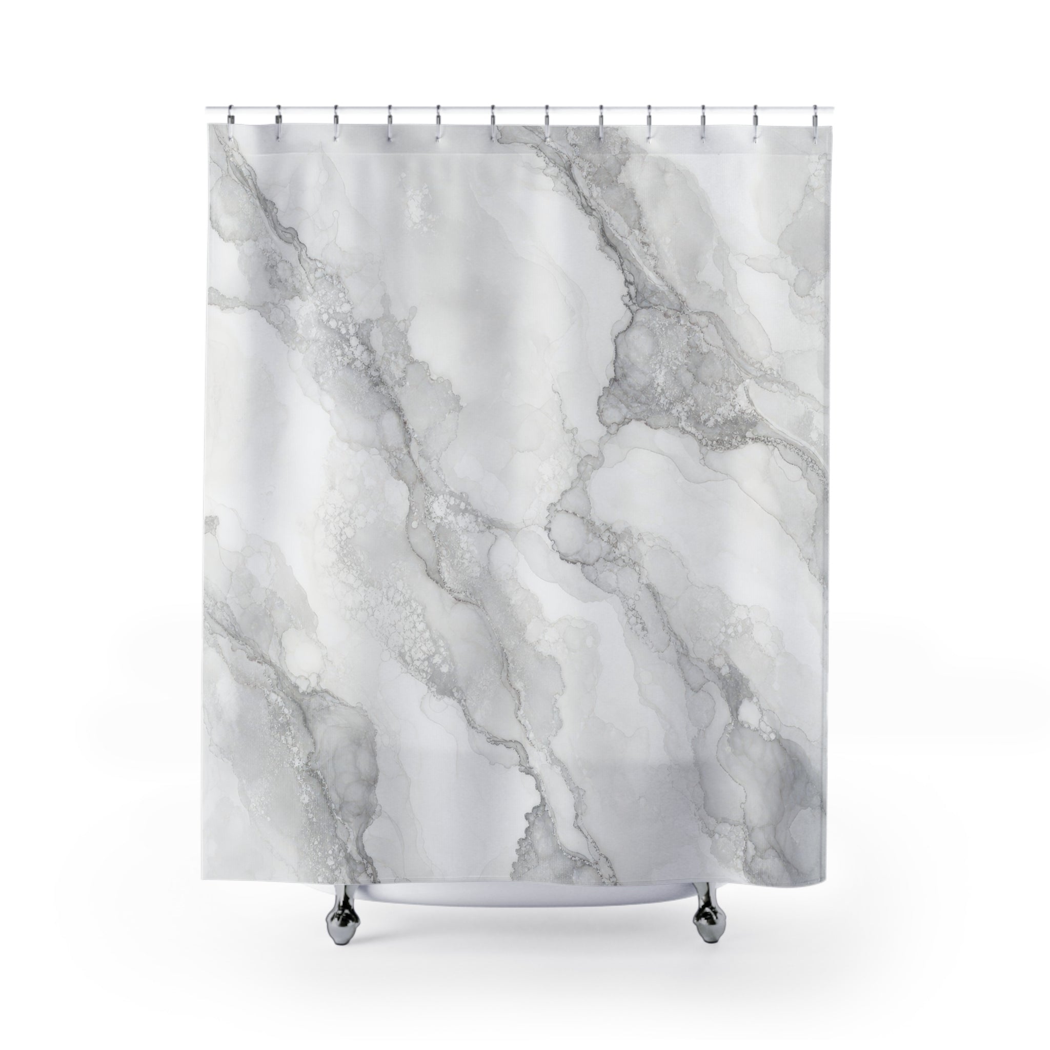 White Marble Shower Curtain