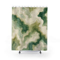 Sage Olive Marble Contour Shower Curtain