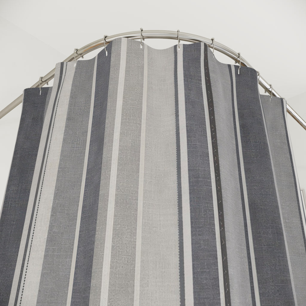 Modern Grey Stripe Shower Curtain