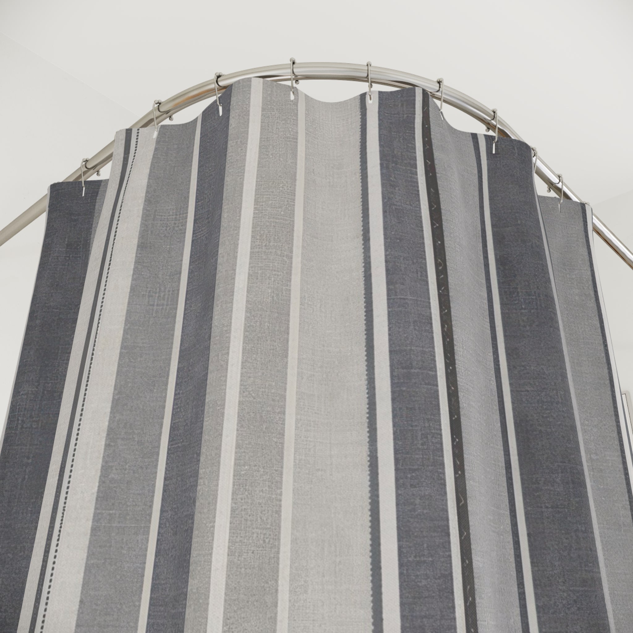 Modern Grey Stripe Shower Curtain