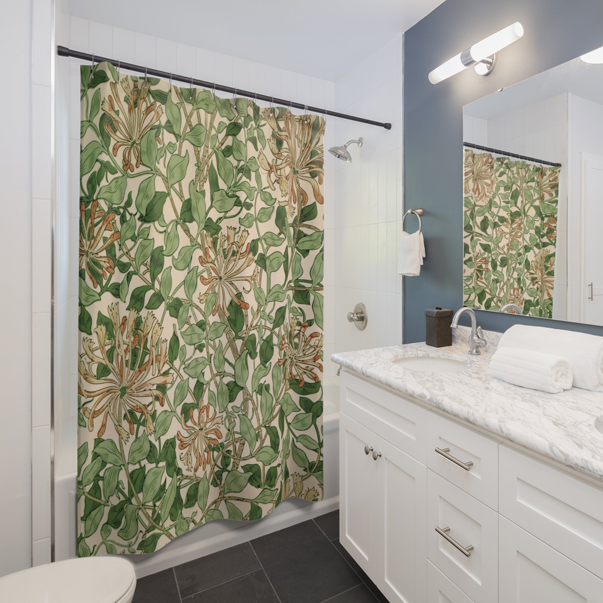 Morris Honeysuckle Shower Curtain – Ivory & Green