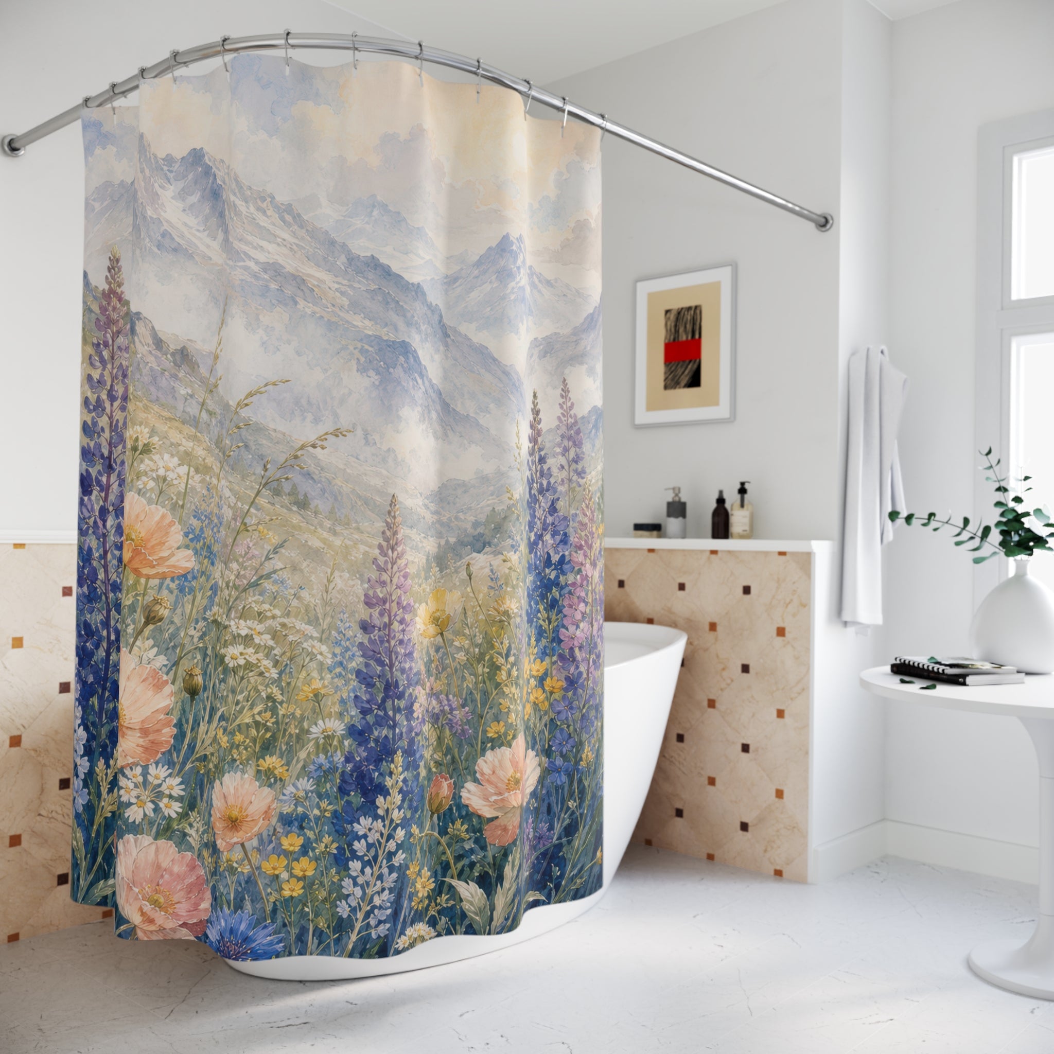 Alpine Wildflower Mirage Shower Curtain