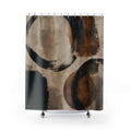Black Brown Circle Art Shower Curtain