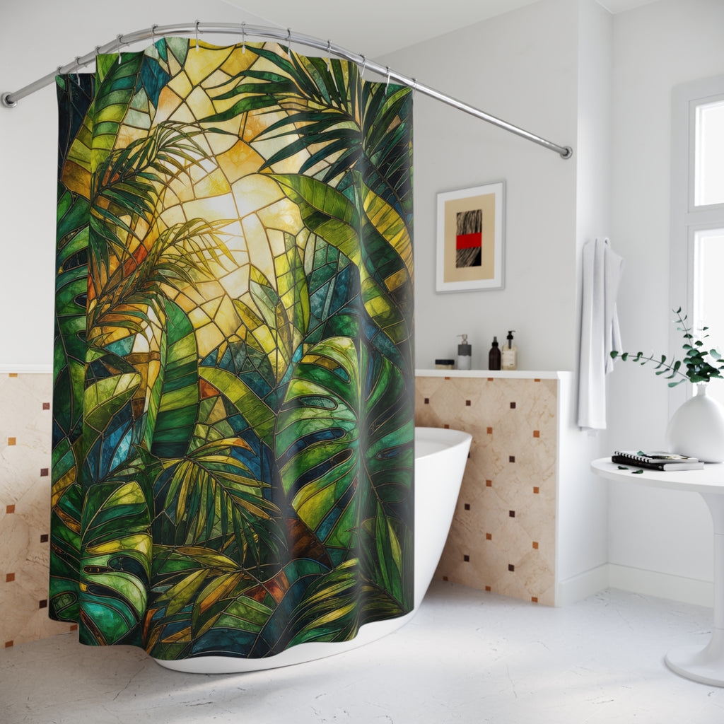 Emerald Canopy Light Shower Curtain