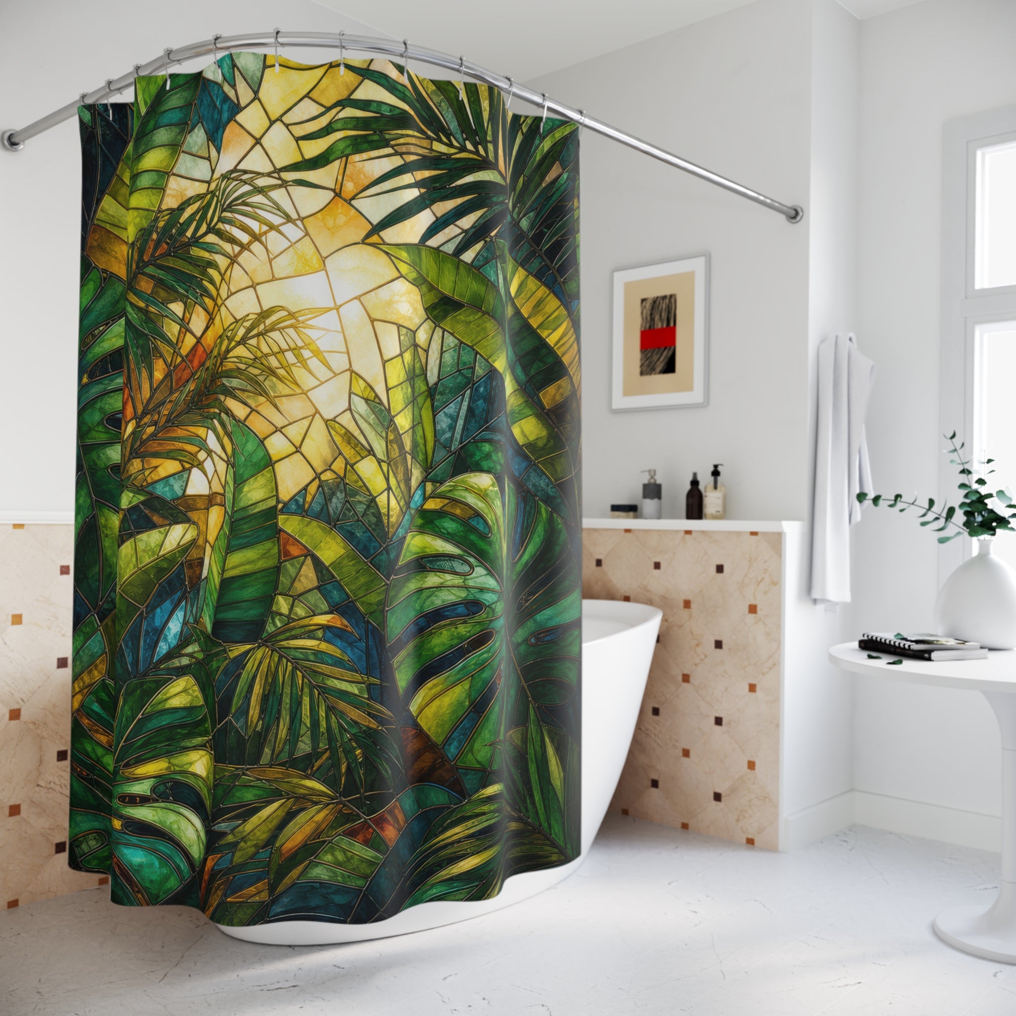 Emerald Canopy Light Shower Curtain