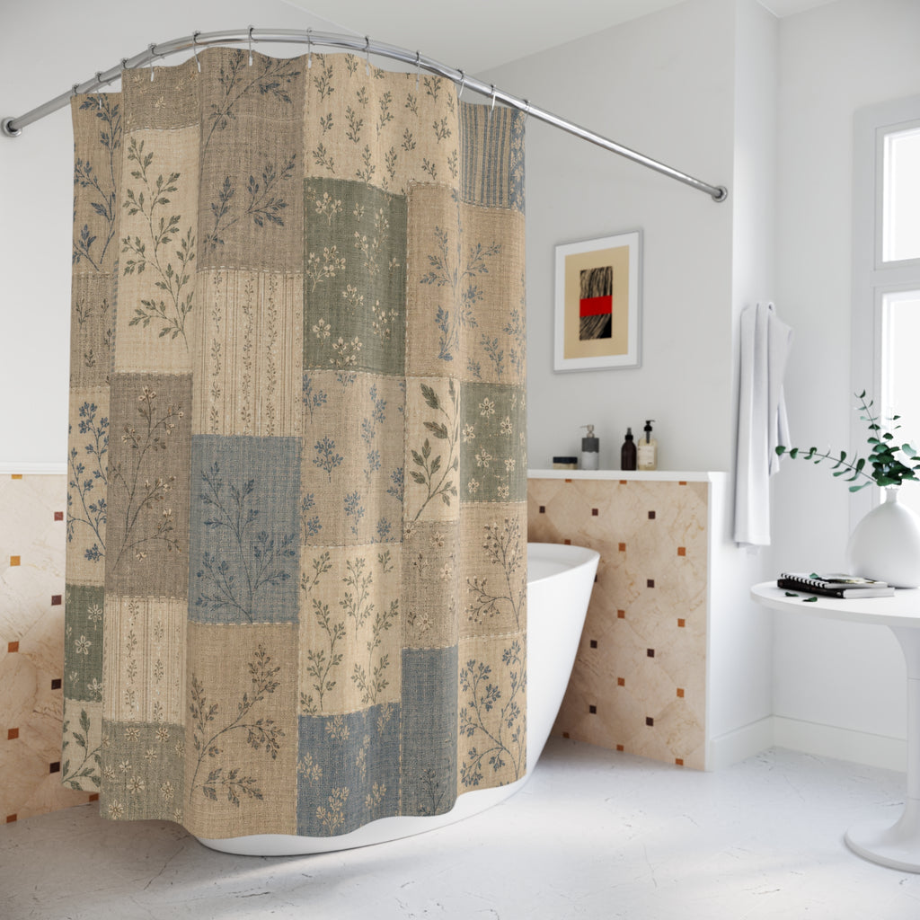 Rustic Patchwork Farmhouse Shower Curtain
