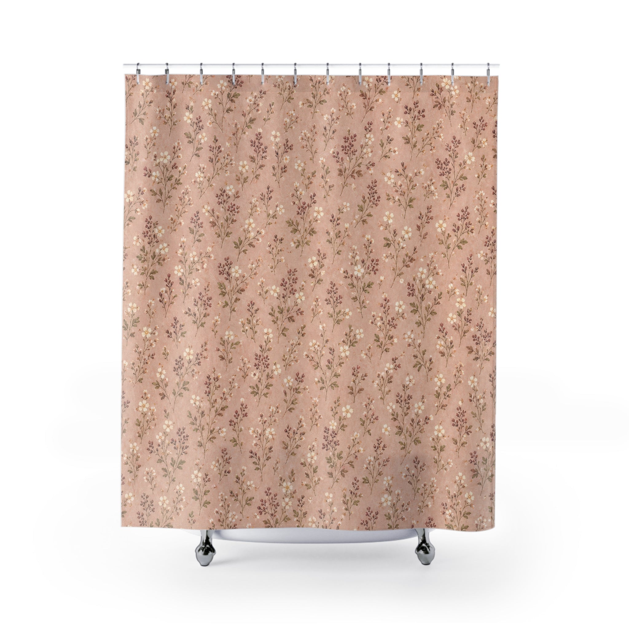 Dusty Rose Ditsy Shower Curtain