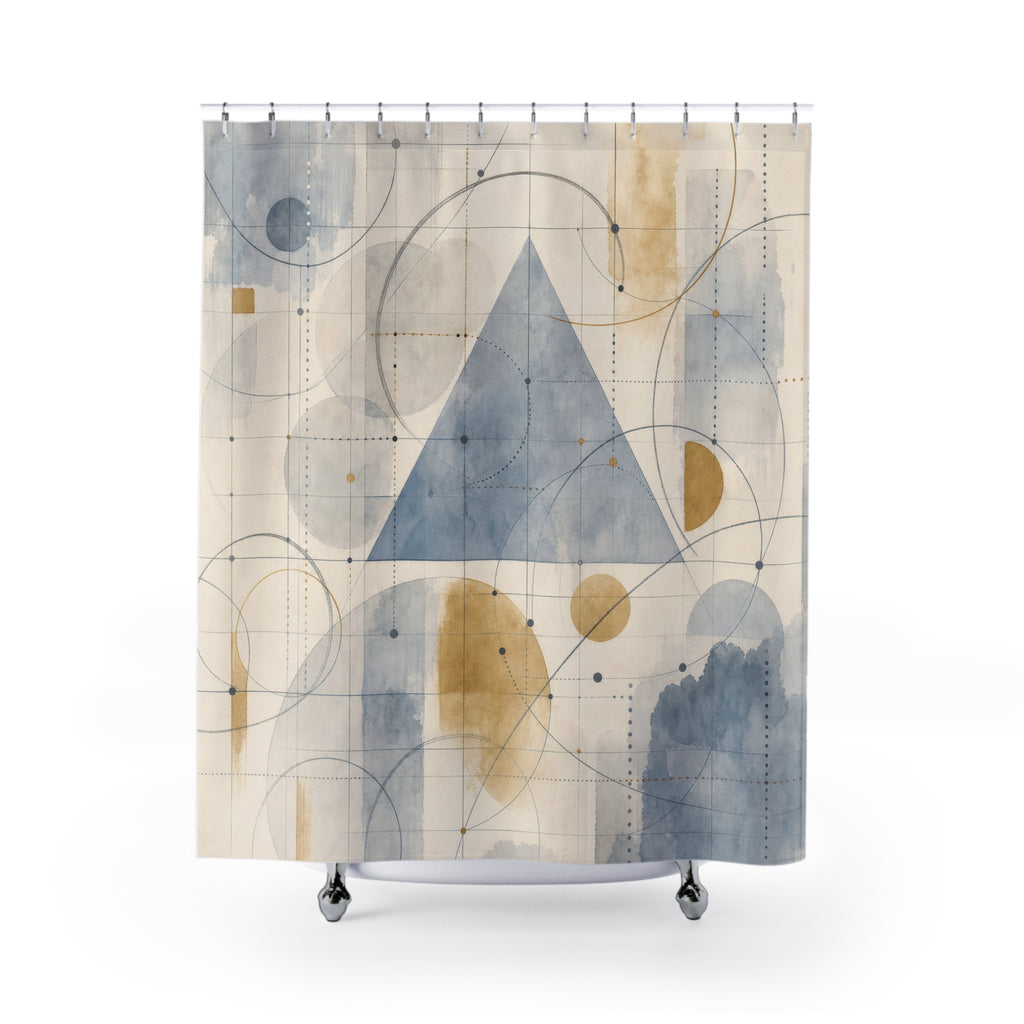 Geometric Math Abstract Shower Curtain: Geometric Math Shower