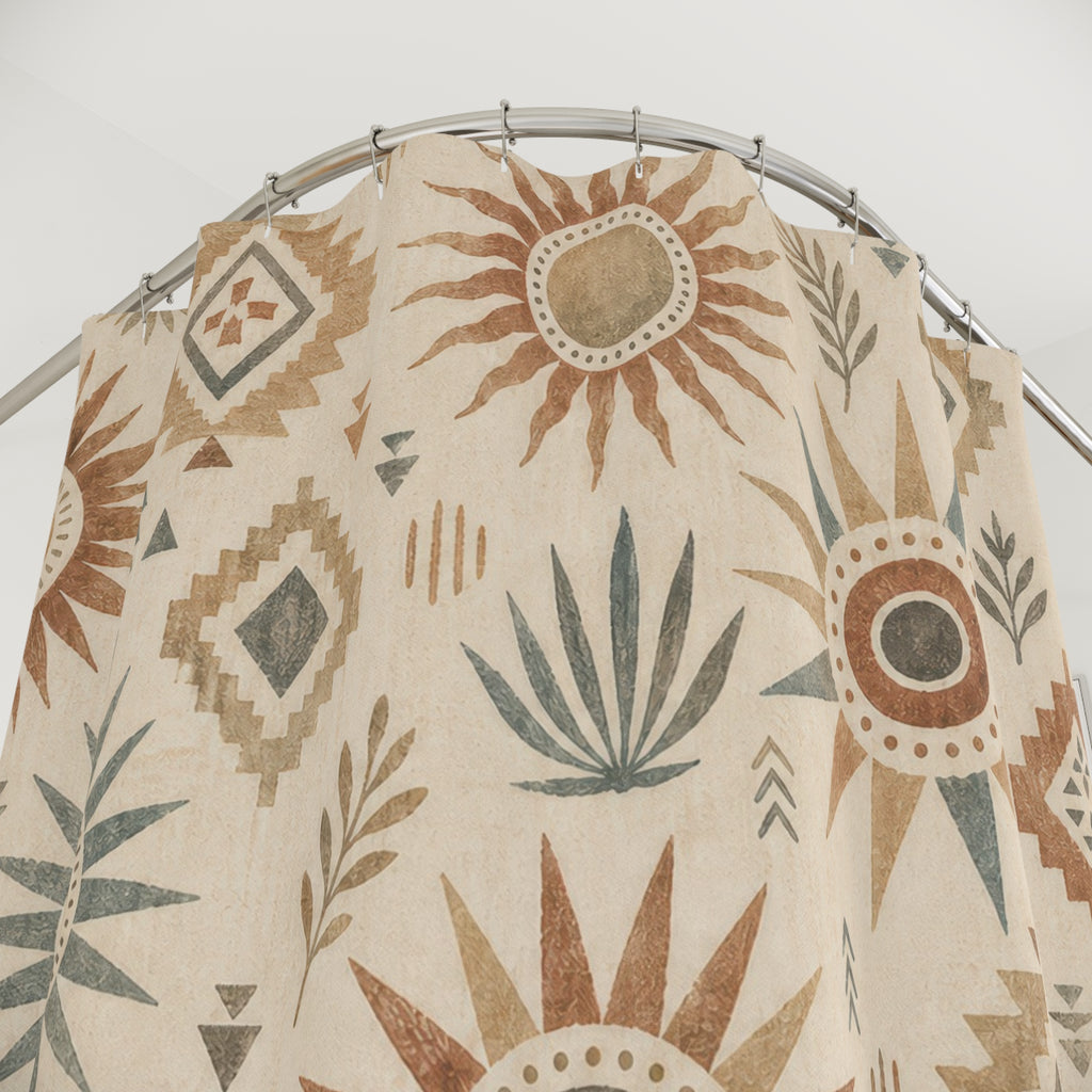 Southwestern Sun Geometric Shower Curtain