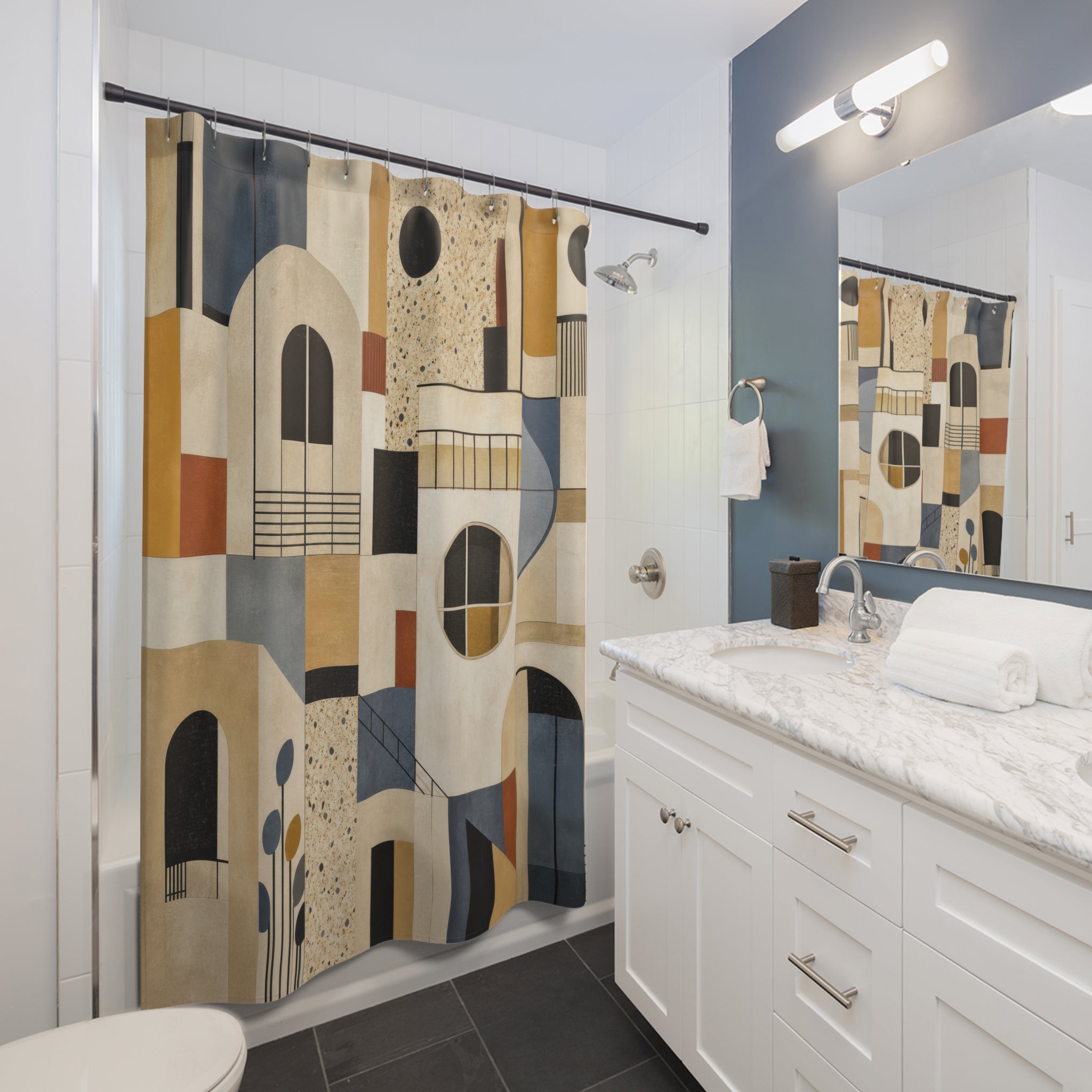 Abstract Geometric Shower Curtain