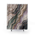 Agate Marble Shower Curtain, Grey Green Modern Bathroom Decor, Mineral Stone Bath Curtain, Abstract Guest Bathroom Decor, Spa Decor
