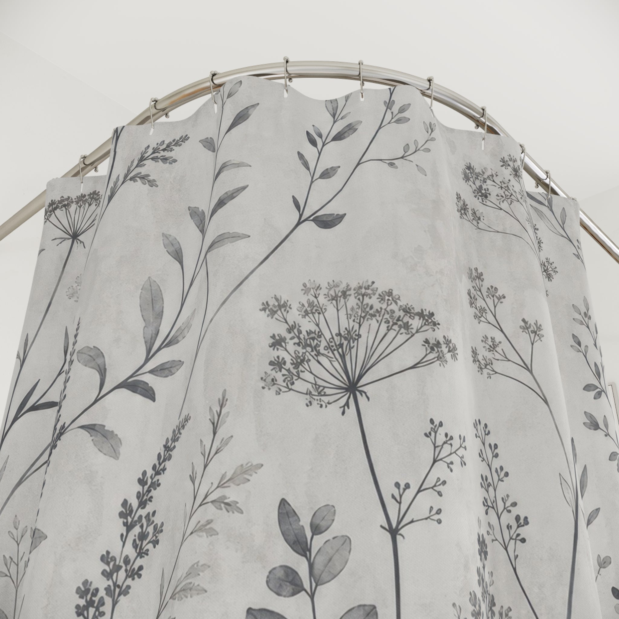 Wildflower Botanical Line Shower Curtain