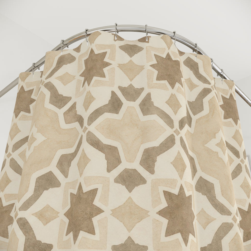 Moroccan Star Tile Shower Curtain