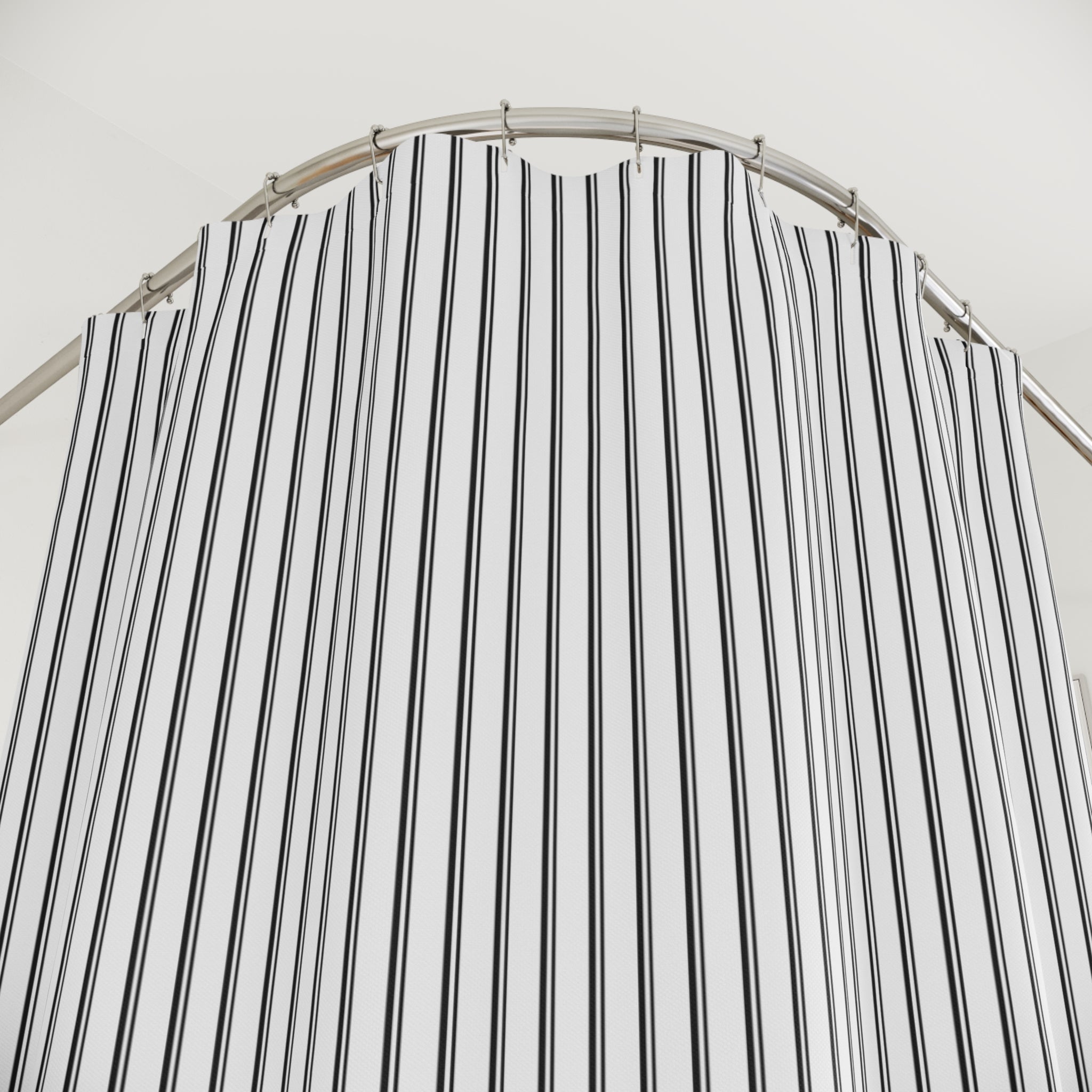 Black Pinstripe Shower Curtain