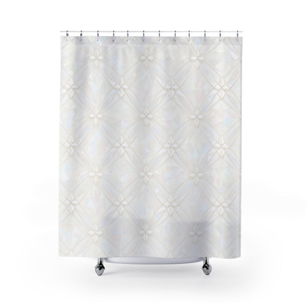White Opal Lattice Shower Curtain