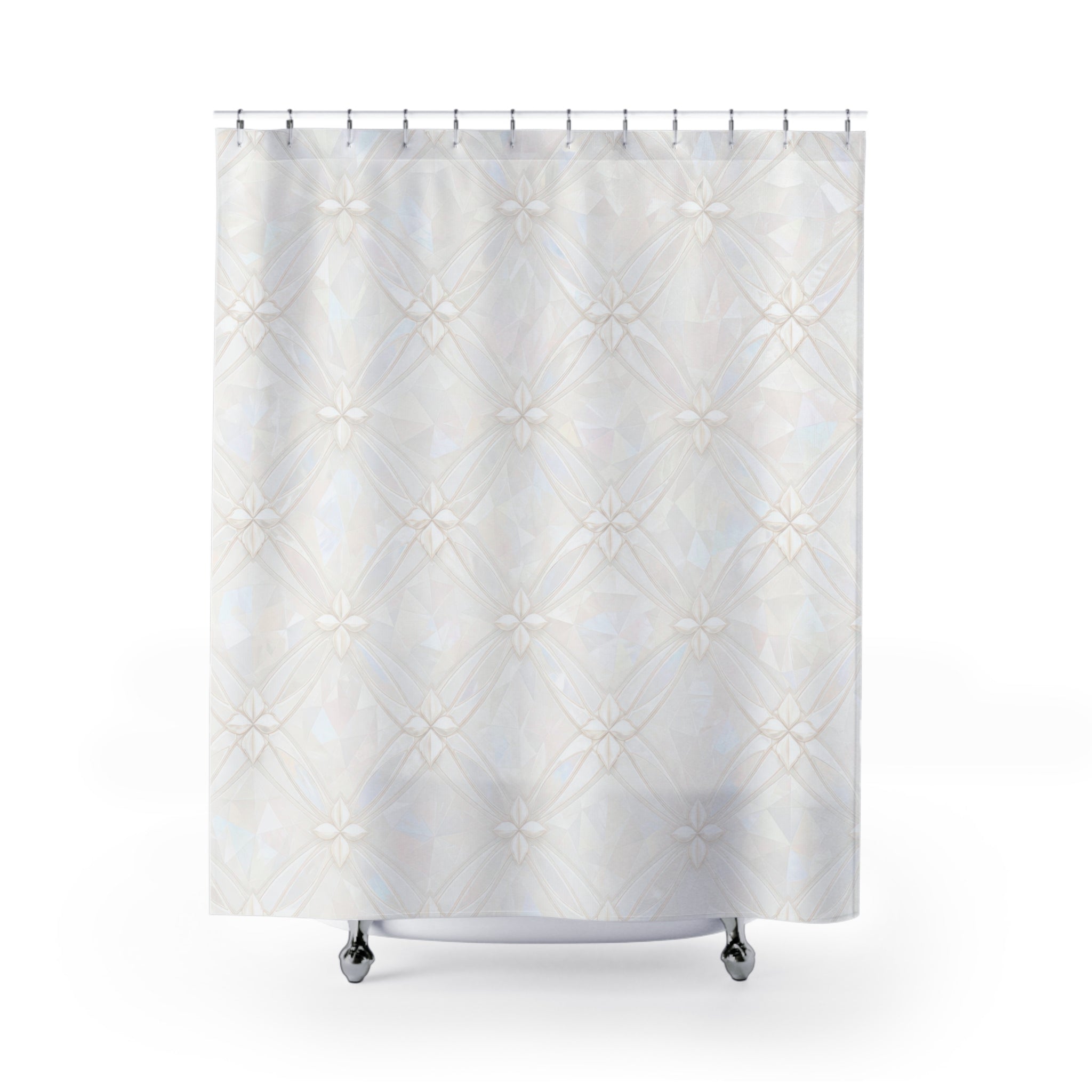 White Opal Lattice Shower Curtain