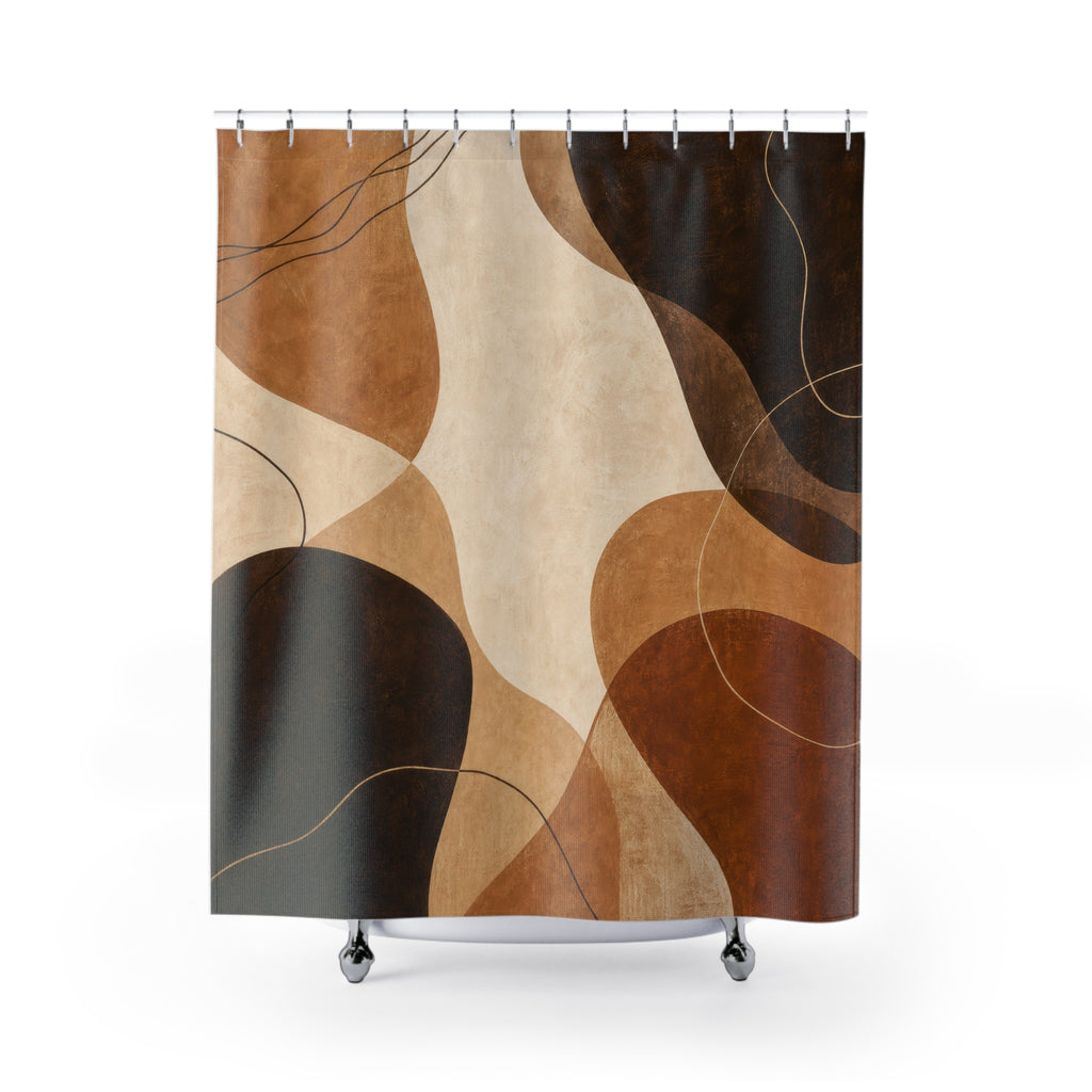 Brown Rust Organic Shape Shower Curtain