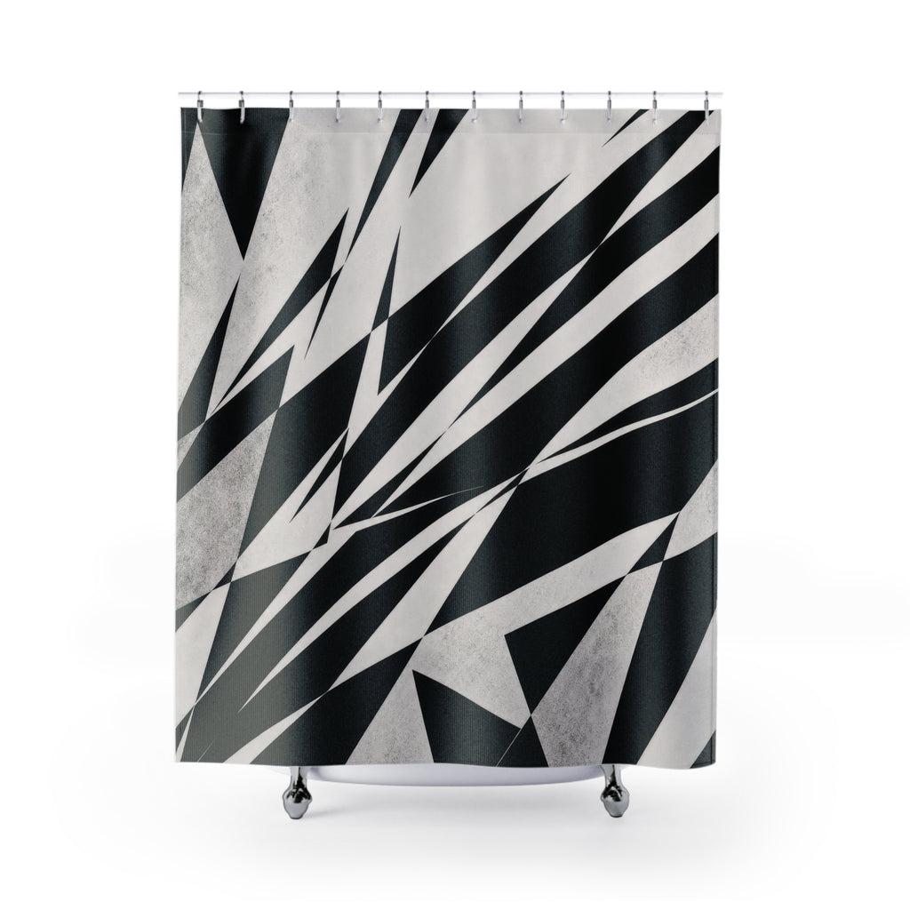 Sharp Diagonal Stripe Shower Curtain