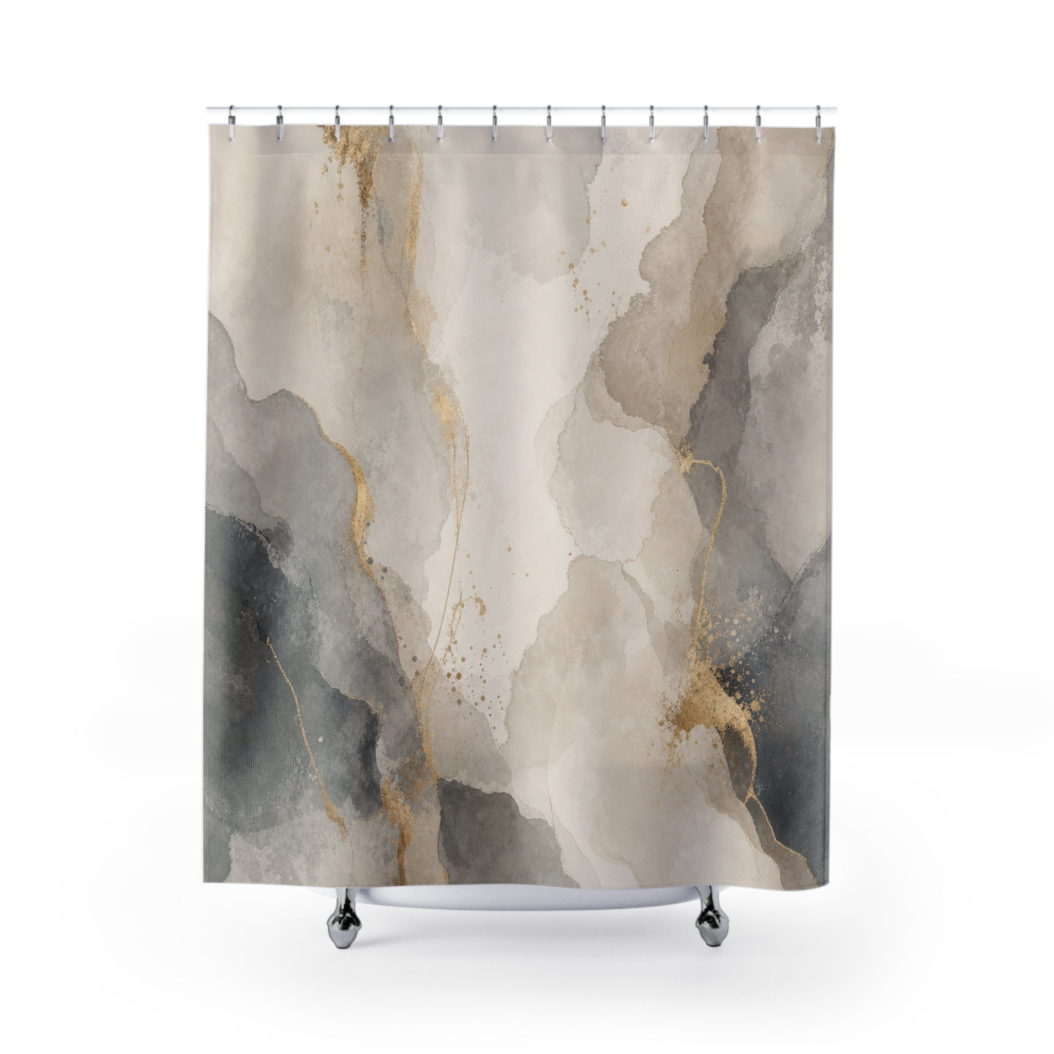 Gray and Beige Shower Curtain
