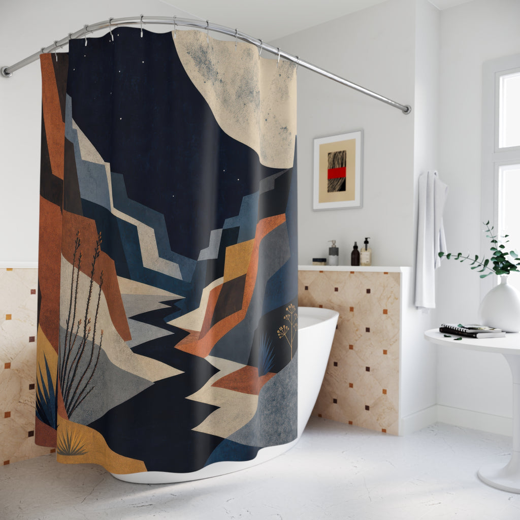 Canyon Moon Mid Century Modern Shower Curtain