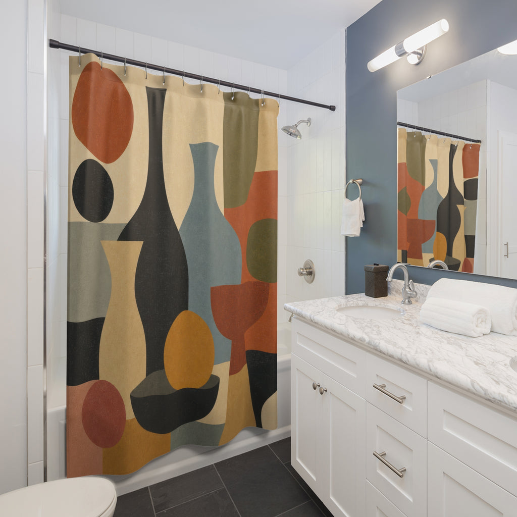Mid Century Still Life Shower Curtain