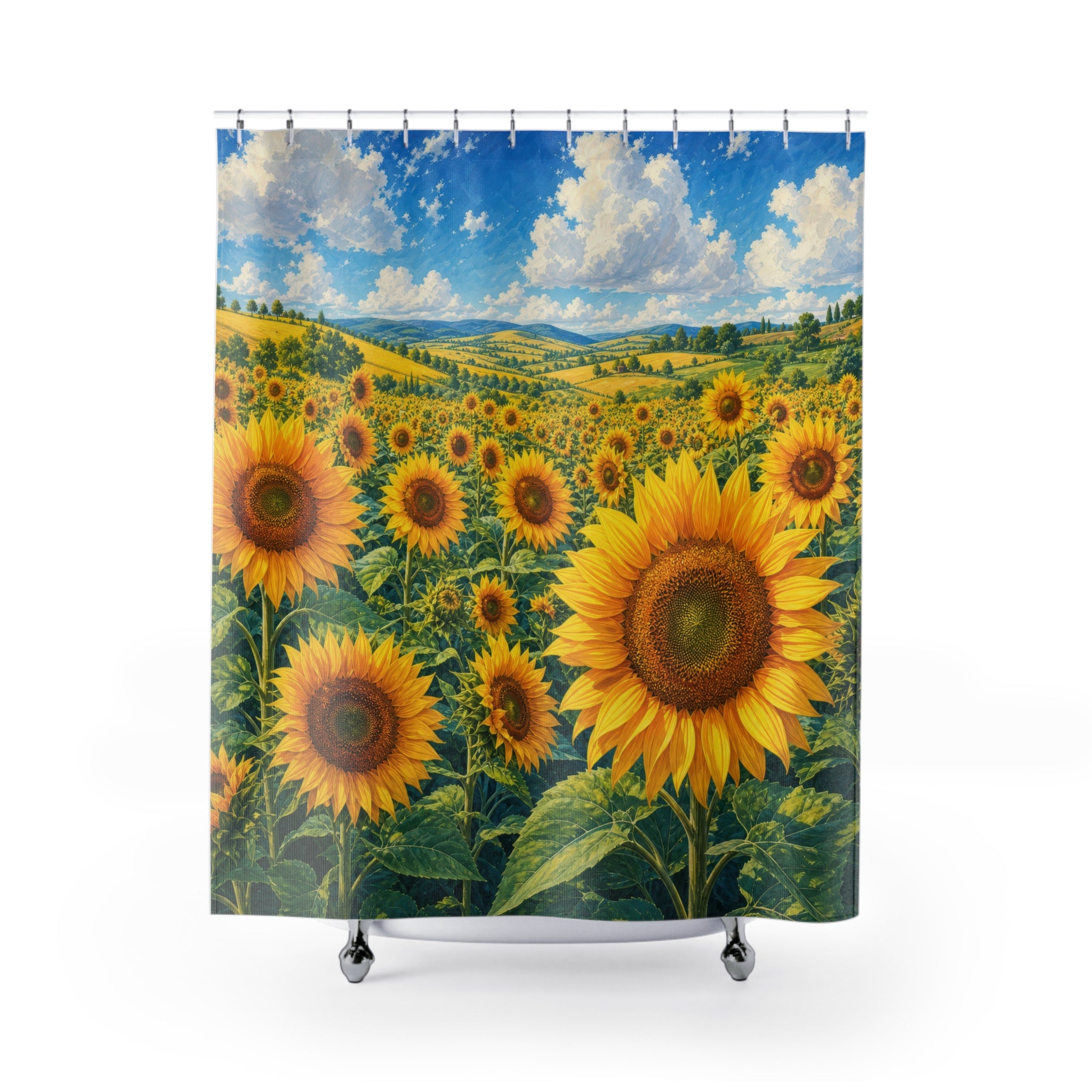 Sunflower Meadow Summer Sky Shower Curtain
